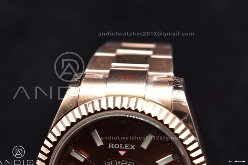 on RG Bracelet Best A23J Brown Dial Skydweller Noob Sleek Edition RG 1103 0210